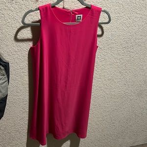 ANNE KLEIN Dress Sz 6 HOT PINK Back Zip